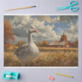 Grijze Gans Boerderij Kunstwerk Decoupage Tissuepapier (Craft)