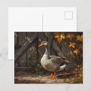 Grijze Gans in de Barnyard Briefkaart