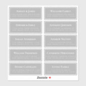 Grijze Gast Adresetiketten BESTEL 6" of 8"! Sticker (Vel)