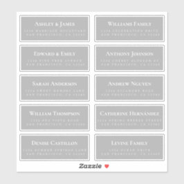 Grijze Gast Adresetiketten BESTEL 6" of 8"! Sticker