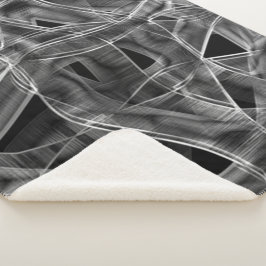 Grijze gebogen linten, gecontrastd door ingegravee sherpa deken