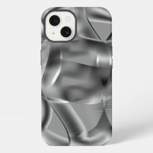 Grijze gebogen vormen, met lichtgevende tinten iPhone hoesje (Achterkant)