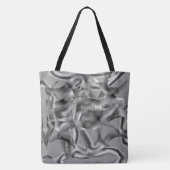 Grijze gebogen vormen, met lichttonen tote bag (Achterkant)