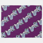 Grijze gebreide kat fleece deken (Voorkant (Horizontaal))