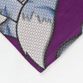 Grijze gebreide kat fleece deken (Hoek)