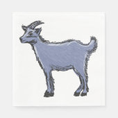 Grijze Geit Schets Rustieke Boerderij Dier Servet (Voorkant)