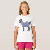 Grijze Geit Schets Rustieke Boerderij Dier T-shirt (Voorkant volledig)