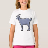 Grijze Geit Schets Rustieke Boerderij Dier T-shirt (Voorkant)
