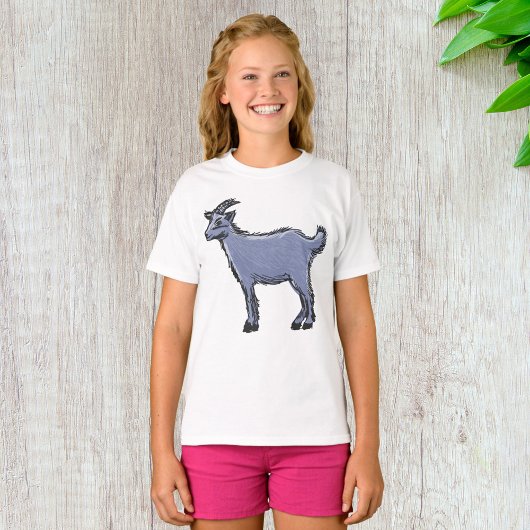 Grijze Geit Schets Rustieke Boerderij Dier T-shirt