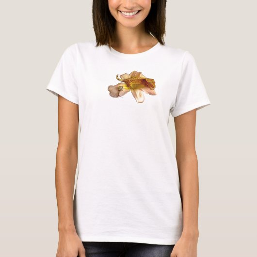 Grijze gekko op een lilly flower Dames t-shirt (Voorkant)