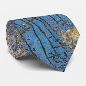 grijze gekraakte blauwe verftextuur stropdas (Opgerold)