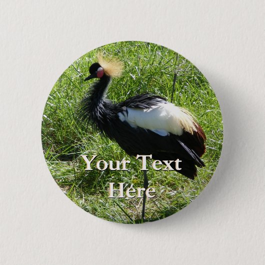 Grijze gekroonde kraan Button (Voorkant)