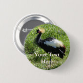 Grijze gekroonde kraan Button (Voorkant /achterkant)