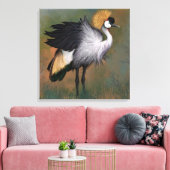 Grijze gekroonde kraan vogel canvas Print (Insitu (Woonkamer))