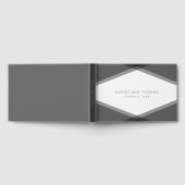 Grijze gelaagde geometrische bruiloft gastenboek (Volledig)