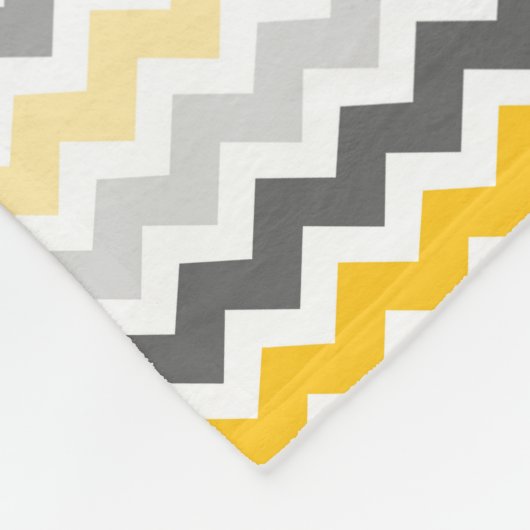 Grijze gele Chevron Pattern Monogram Blanket Fleece Deken (Hoek)