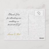 Grijze Gele FAUX-lintdiamantsluiting Weddenschap Briefkaart (Achterkant)