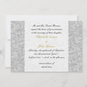 Grijze Gele FAUX-lintdiamantsluiting Weddenschap Kaart (Achterkant)