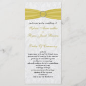 Grijze Gele FAUX-lintdiamantsluiting Weddenschap Programmakaart (Voorkant)