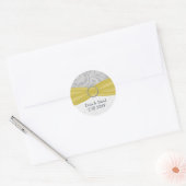 Grijze Gele FAUX-lintdiamantsluiting Weddenschap Ronde Sticker (Envelop)