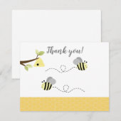 Grijze Gele Hommel Bedankkaart Kaart (Voorkant / Achterkant)