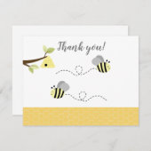 Grijze Gele Hommel Dankkaart Kaart (Voorkant / Achterkant)