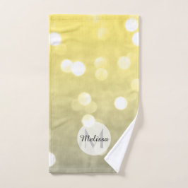 Grijze gele lichtdoorn abstract Monogram Bad Handdoek