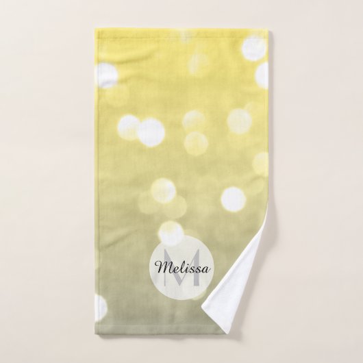 Grijze gele lichtdoorn abstract Monogram Bad Handdoek (Handdoek)