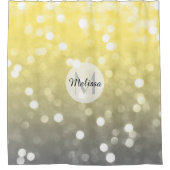 Grijze gele lichtdoorn abstract Monogram Douchegordijn (Voorkant)