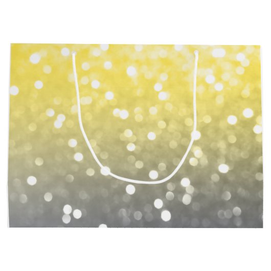 Grijze gele lichtdoorn abstract Monogram Groot Cadeauzakje (Achterkant)