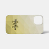 Grijze Gele Mesh Pattern Monogram iPhone Hoesje (Achterkant horizontaal)