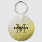 Grijze Gele Mesh Pattern Monogram Sleutelhanger (Voorkant)