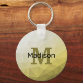 Grijze Gele Mesh Pattern Monogram Sleutelhanger (Achterkant)