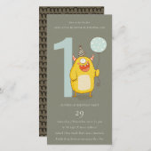 Grijze Gele Monster elke zondag uitnodigen Bedankkaart (Voorkant / Achterkant)