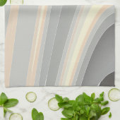 grijze gele roze golven theedoek (Gevouwen)