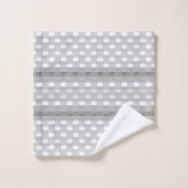 Grijze geliliescontroles Stripes Bad Handdoek (Wasdoekje)