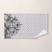 Grijze geliliescontroles Stripes Bad Handdoek (Handdoek)