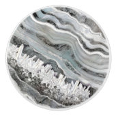 Grijze Geode Kristal Keramische Knop (Voorkant)