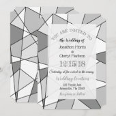 Grijze Geometric Wedding-uitnodigingen Kaart (Voorkant / Achterkant)
