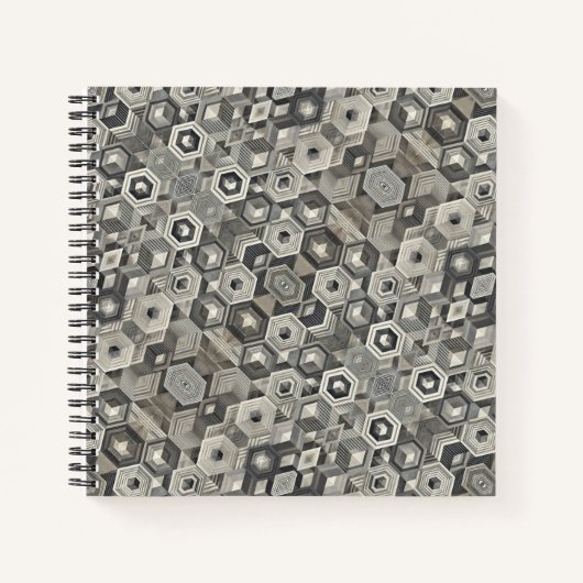 Grijze Geometrie Notitieboek (Voorkant)