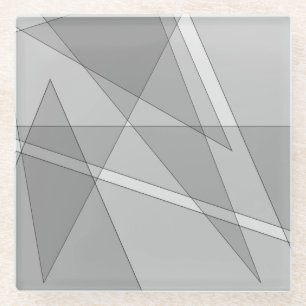 Grijze geometrisch glazen onderzetter