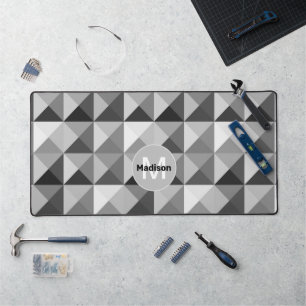 Grijze geometrisch patroon Monogram Bureaumat