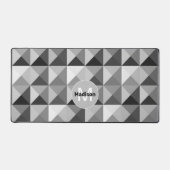 Grijze geometrisch patroon Monogram Bureaumat (Voorkant)