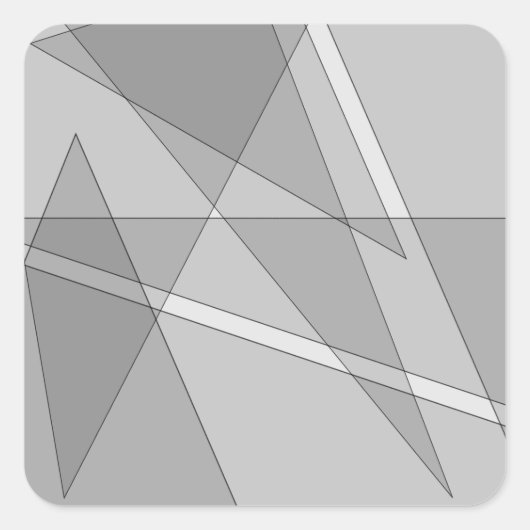 Grijze geometrisch vierkante sticker (Voorkant)