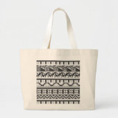 Grijze geometrische Abstracte Aztec - tribaal prin Grote Tote Bag (Voorkant)