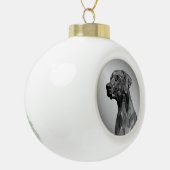 Grijze geometrische dosis keramische bal ornament (Links)