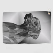 Grijze geometrische hond  golfhanddoek (Horizontaal)