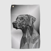 Grijze geometrische hond  golfhanddoek (Voorkant)