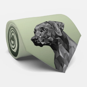 Grijze geometrische hond groen stropdas