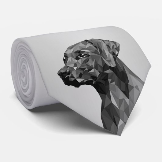 Grijze geometrische hond  stropdas (Opgerold)